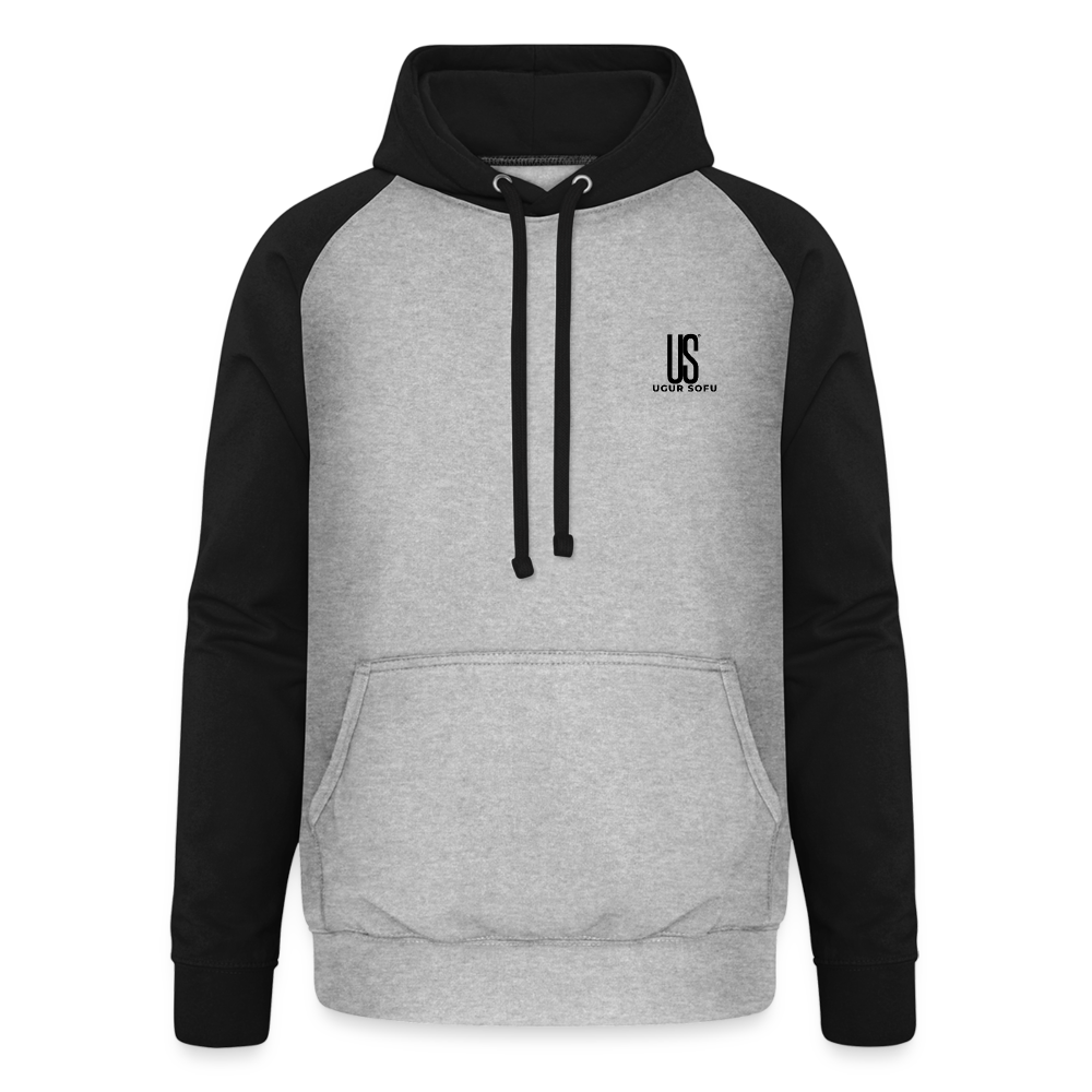 Unisex Baseball Hoodie - heather grey/black