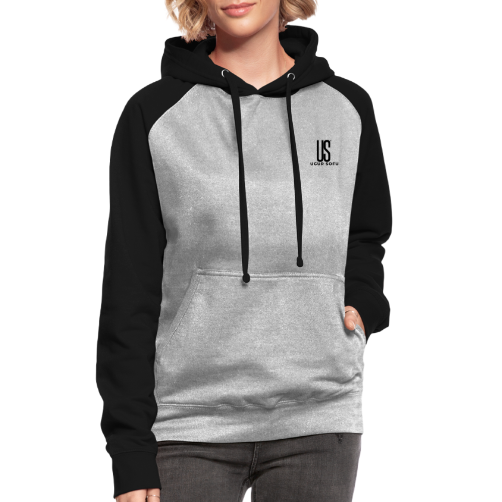 Unisex Baseball Hoodie - heather grey/black