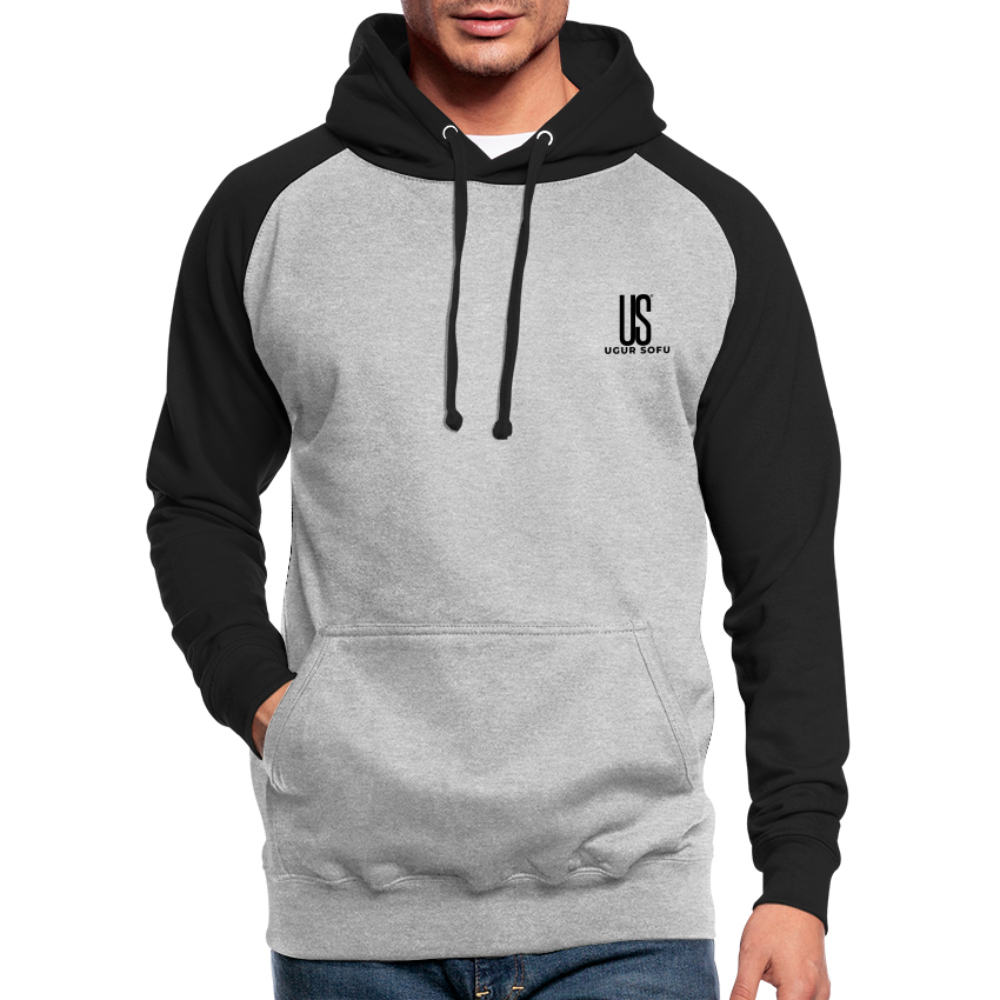 Unisex Baseball Hoodie - heather grey/black