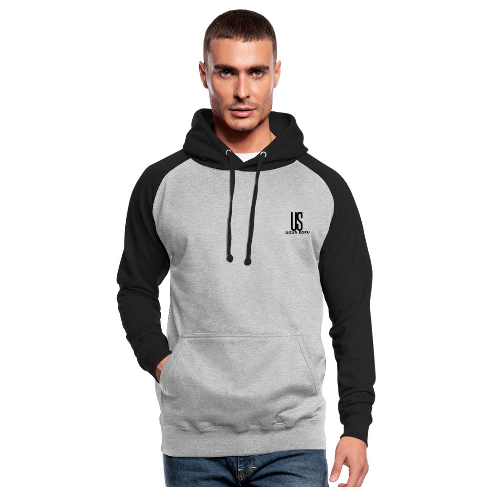 Unisex Baseball Hoodie - heather grey/black