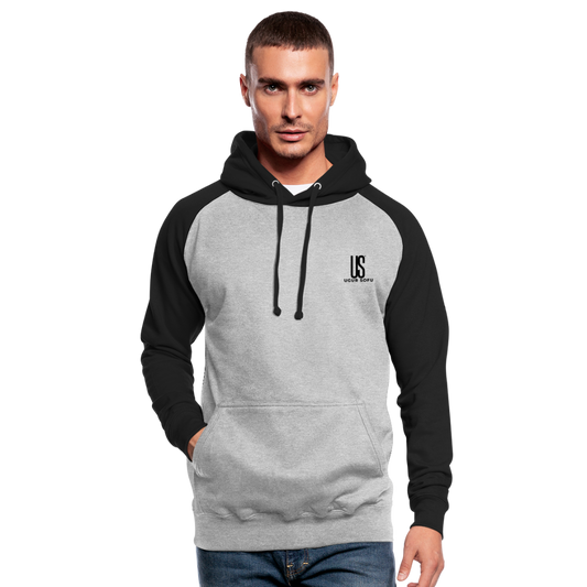 Unisex Baseball Hoodie - heather grey/black