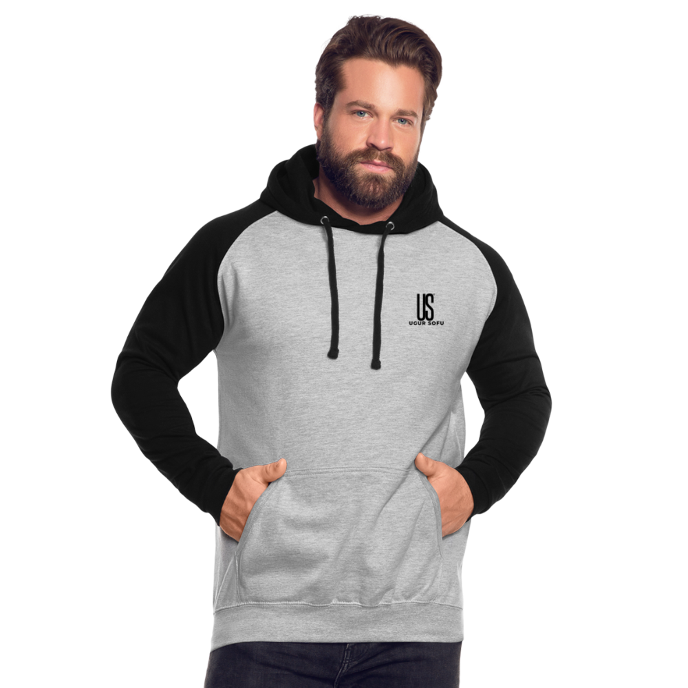 Unisex Baseball Hoodie - heather grey/black