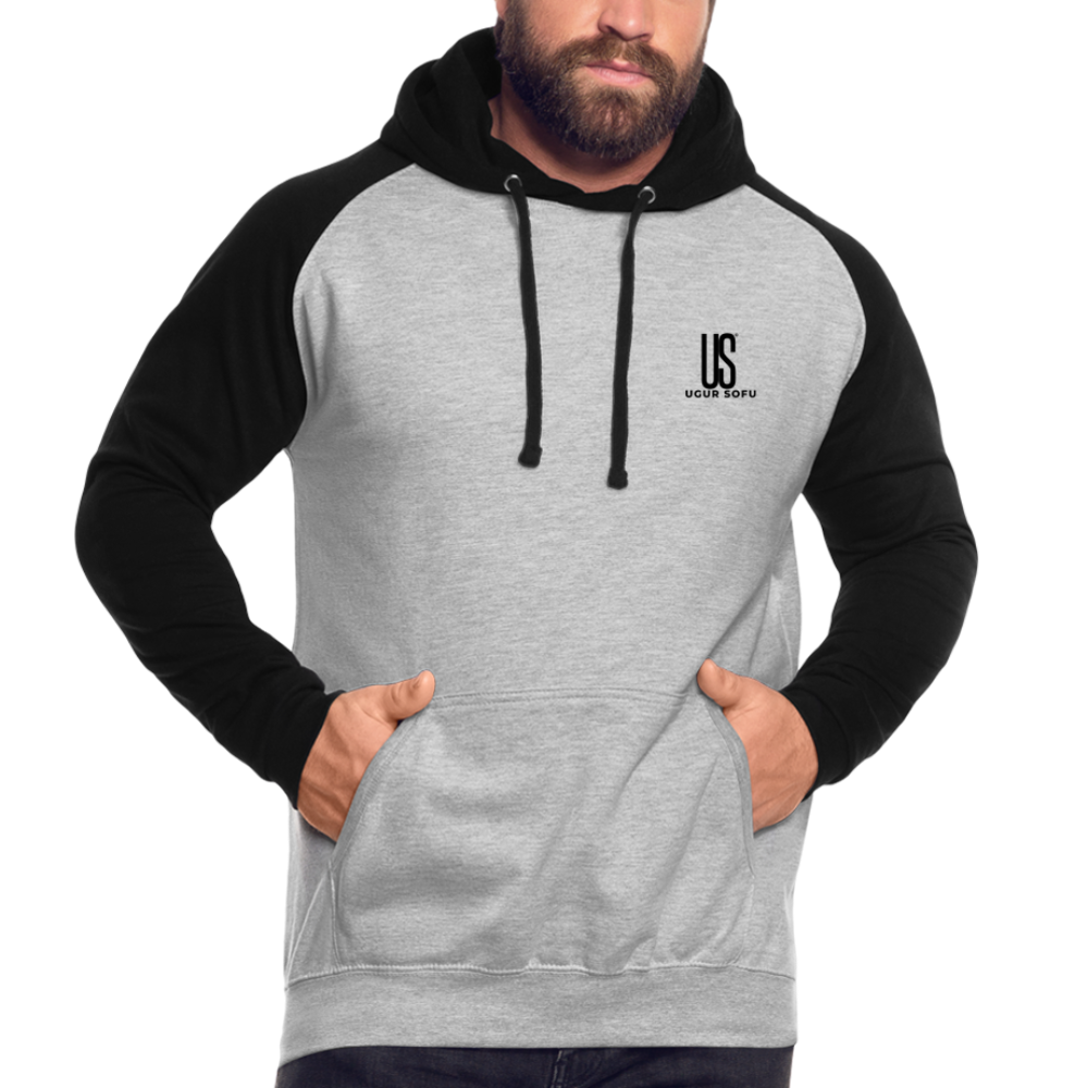 Unisex Baseball Hoodie - heather grey/black